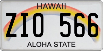 HI license plate ZIO566