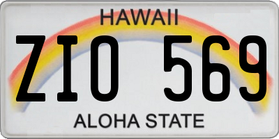 HI license plate ZIO569