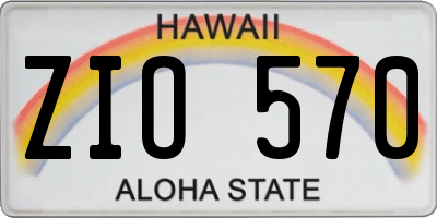 HI license plate ZIO570