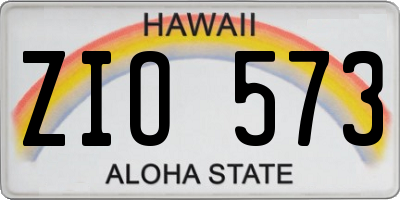 HI license plate ZIO573