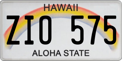 HI license plate ZIO575