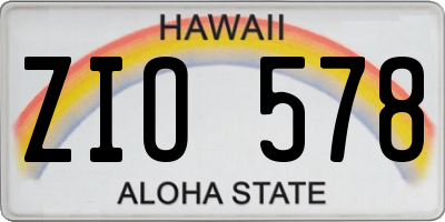 HI license plate ZIO578
