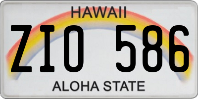 HI license plate ZIO586
