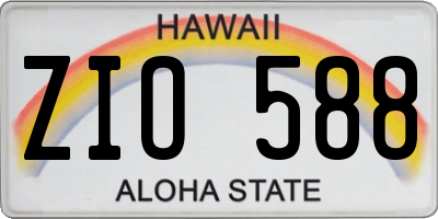HI license plate ZIO588