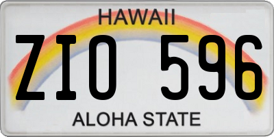 HI license plate ZIO596