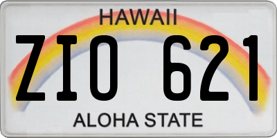 HI license plate ZIO621