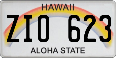 HI license plate ZIO623