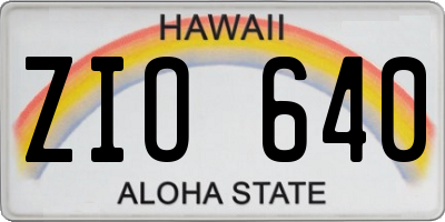 HI license plate ZIO640