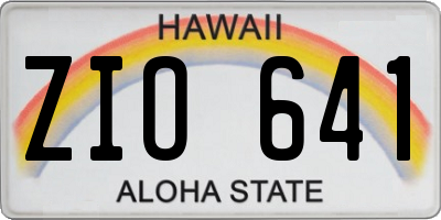 HI license plate ZIO641