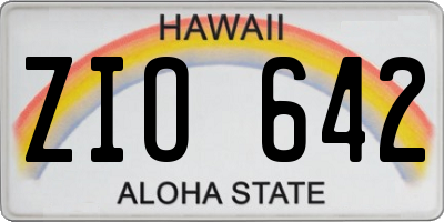 HI license plate ZIO642