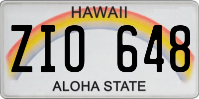 HI license plate ZIO648