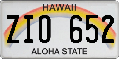 HI license plate ZIO652