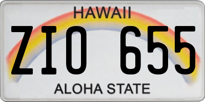HI license plate ZIO655