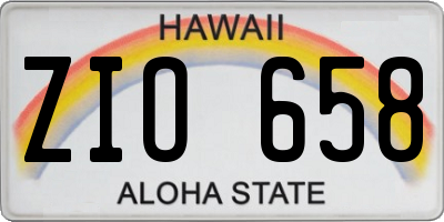 HI license plate ZIO658