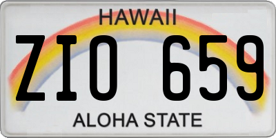 HI license plate ZIO659