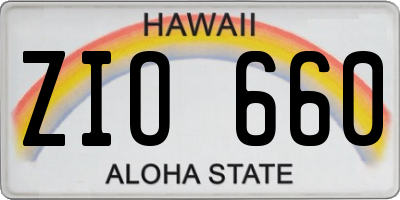 HI license plate ZIO660