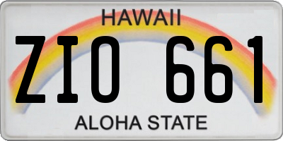 HI license plate ZIO661