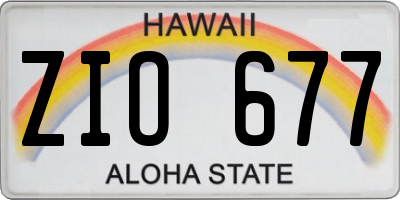 HI license plate ZIO677