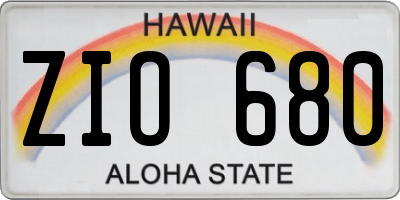 HI license plate ZIO680