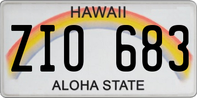HI license plate ZIO683