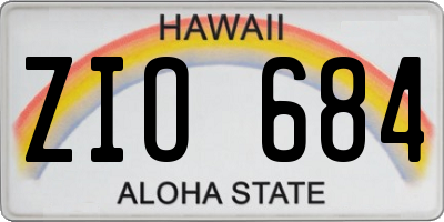 HI license plate ZIO684