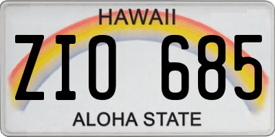 HI license plate ZIO685