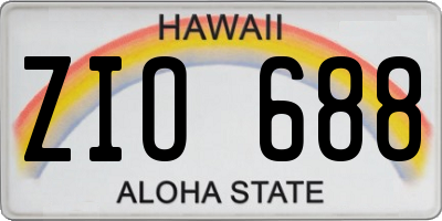 HI license plate ZIO688