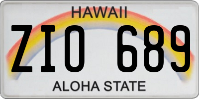 HI license plate ZIO689