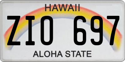 HI license plate ZIO697