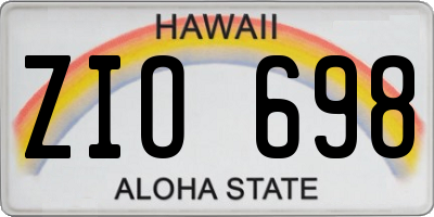 HI license plate ZIO698