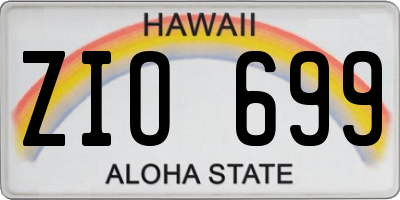 HI license plate ZIO699