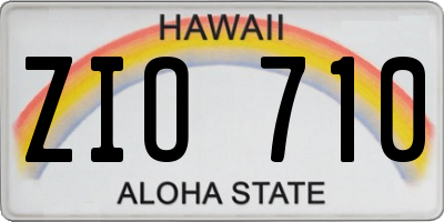 HI license plate ZIO710