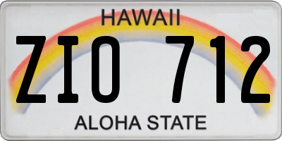 HI license plate ZIO712