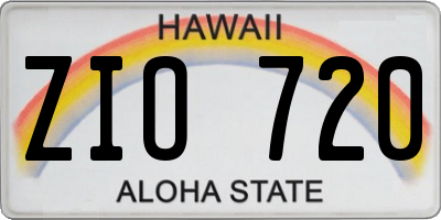 HI license plate ZIO720
