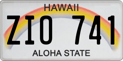 HI license plate ZIO741