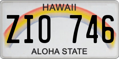 HI license plate ZIO746