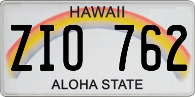 HI license plate ZIO762