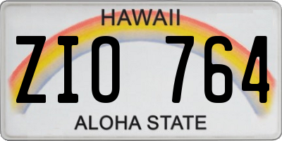 HI license plate ZIO764