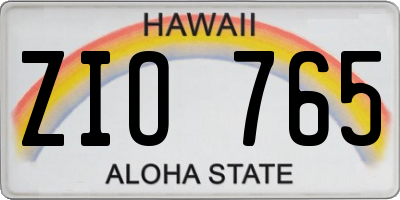 HI license plate ZIO765