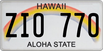 HI license plate ZIO770