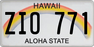 HI license plate ZIO771