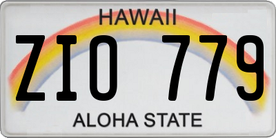 HI license plate ZIO779