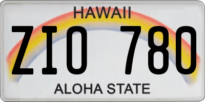 HI license plate ZIO780
