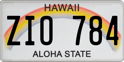 HI license plate ZIO784