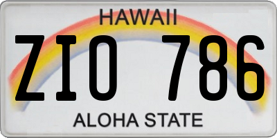 HI license plate ZIO786