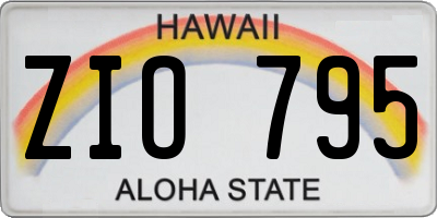 HI license plate ZIO795