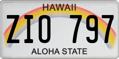HI license plate ZIO797