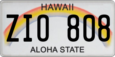 HI license plate ZIO808