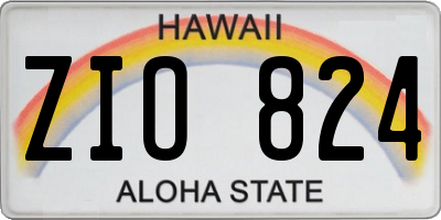 HI license plate ZIO824