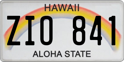 HI license plate ZIO841